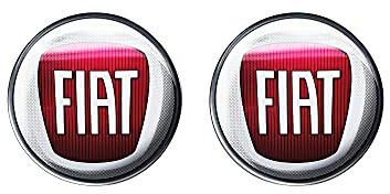 Fiat Adesivo 3D Ufficiale Logo Color, Diam. 12 mm, 2 Pezzi