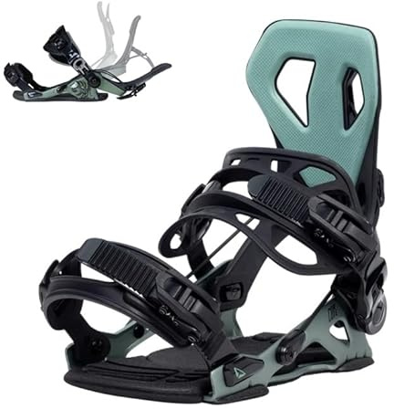 BEXTREME Fijaciones Snowboard Automaticas SP Core Talla M 40-43 EU / 8-10 US para Hombre y Mujer. Color Negro Verde Fijacion Snow Tipo Flow Freestyle Freeride Step On Supermatic Medida