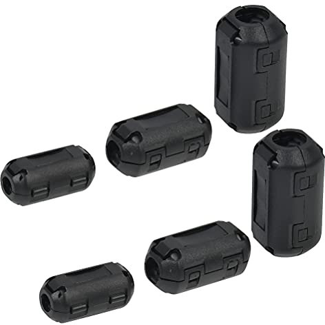 24Stk Rauschunterdrückung Kabel-Clip Ferrite Ring Core Ferritkerne Ferritkern Ferritringe Anti-Interferenz Hochfrequenzfilter RFI EMI Noise Suppressor,Ferritkern für Kabel,Schwarz 3.5mm,5mm,7mm,9mm