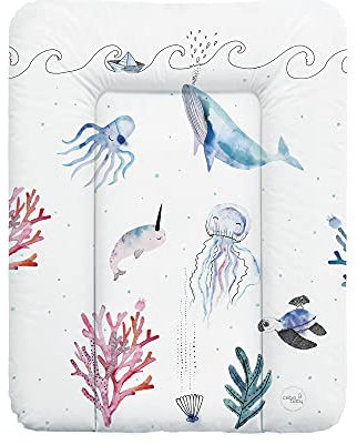 Ceba Baby® Wickelauflage 50x70 cm – Weiche Wickeltischauflage für Jungen & Mädchen – Wasserdicht & Abwaschbar – OEKO-TEX® 100 – Made in EU - Ozean
