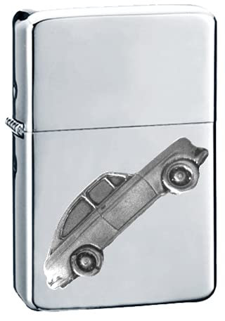 Typ 3 Fast Back ref305 Zinn Effekt Design auf einem Flip-Top-Benzinfeuerzeug, winddicht, Silber nachfüllbar