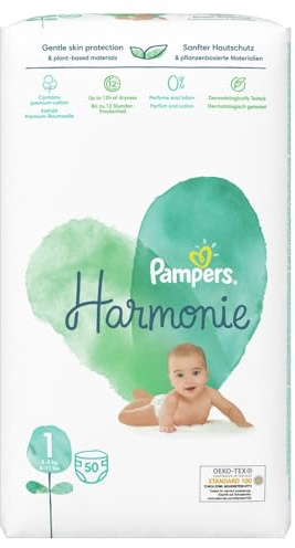 Pampers Harmonie (Pure) Windeln, Größe 1, 2-5 kg, 50 Stück
