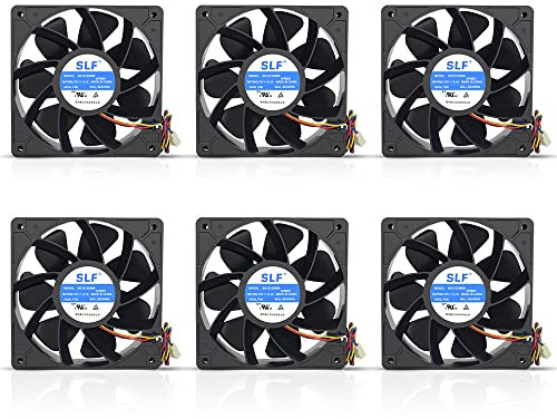Lüfter für PC-Gehäuse, 120 mm, 6 Stück DC Gehäuselüfter, bürstenlos, für S9 S7 T9 L3 ETH BTC Kühllüfter mit Doppelkugellager