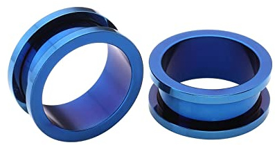 Gualiy 2 STK Titan Flesh Tunnel, Tunnel Ohrringe Blau Reifen Herren Ohrringe Tunnel