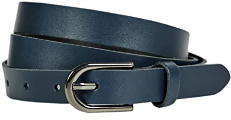 Generisch 2cm Damen Gürtel aus Leder, Jeans Ledergürtel RDS-01 (Blau, 95 cm (Gesamtlänge 110 cm))