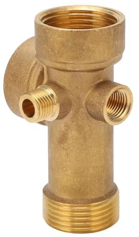 Conector De Tubería De Latón De 5 Vías, Latón G1 G1 / 4 De Aceite De Agua Conector De Tubería De Gas, Instalación De Tubería Cruzada De 5 Vías, Conector De Tubo Agua Aceite Para La Cocina Cuarto