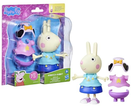Peppa Pig Luisa Löffel Anziehspaß Figur, 15 cm große Puppe für Mädchen mit Accessoires und Kleidung zum Anziehen, interaktives Spielzeug-Set für Kleinkinder ab 3 Jahren