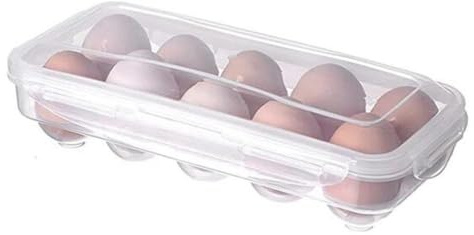 Generic Egg Holder Fridge Egg Tray Egg Holder Storage Fridge Boxes with Lid 10 Grids Plastic Egg Storage Box Organiser Egg Containers for Fridge Kitchen