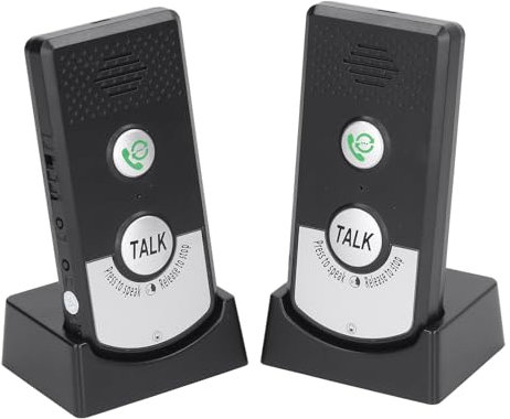 Wireless Home Intercom System for Elderly, Two Way Talk Communication Caregiver Pager, Nurse Calling Home Intercom System for Patient Senior Disabled Pregnant (Black)