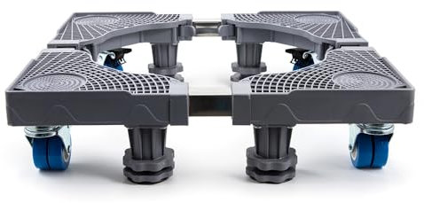 Evomosa Washing Machine Stand, 4-Wheels with 4-Legs, Gray, Adjustable Refrigerator Stand, Furniture Base for Moving 17-26 inch Air Conditioner, Household Appliance Base and Washer Dryer Refrigerator