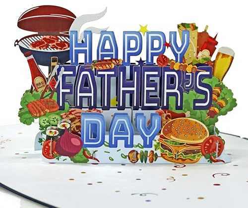 CUTPOPUP Alles gute zum Vatertag - Vatertag Karte, Geburtstagskarten für Männer, Geburtstagskarte Mann, Geburtstags-Pop-Up-Karte, 3D-Grußkarte, Schönen Vatertag (BBQ) US8-SD212DE