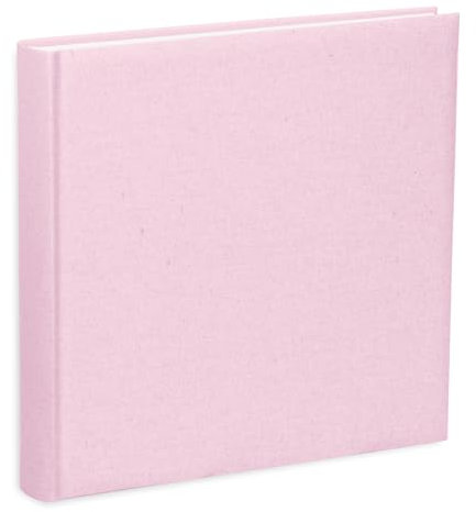 Album Fotografico 31X31 80 pagine con velina Copertina in tessuto, cotone rosa