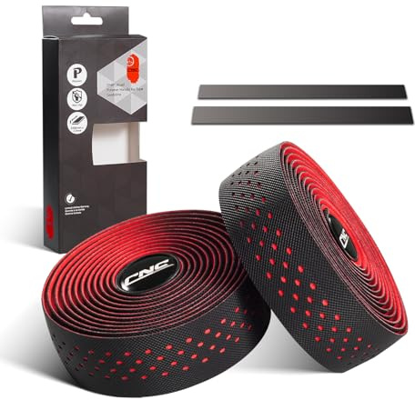 CNCLOL Road Bike Handlebar Tape, 2350mm Bicycle Handle Bar Wrap for Gravel Bike (Blue/Green/Red/Yellow/White/Black/Orange/Carbon Pattern)
