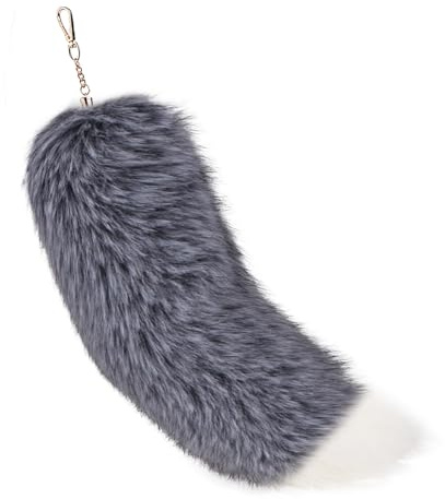 Therian Tail Kunstfell Fuchsschwanz Anhänger Faux Fur Fox Keychain Fuchs Schwanze Furry (3)