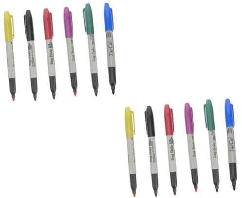 SEWACC Tattoo Marker Eberhard Faber Squidster Stift 12 Stück Markierungsstifte Aquarellstifte Permanente Farbstifte Tätowierzubehör Acryl Malstifte Darwing Stift Öl Tinten Malstifte Farbmalstifte