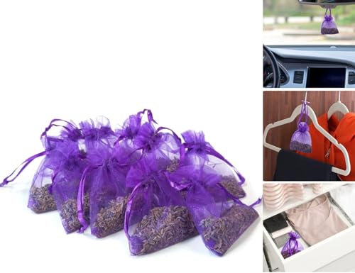 10 påsar lavendelpåsar, lavendel doftpåsar för sömn och avkoppling, lavendelpåsar påsar för doftpåsar, skåpdoft, bil doft-rumsdoft