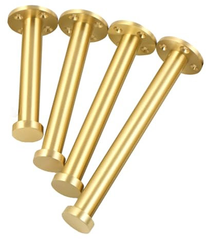 Möbelbeine aus Messing, Kupfer, 4 Stück, verstellbare Sofabeine, TV-Schrankfüße, Badezimmerschrankbeine, ideal für Kleiderschrank, TV-Schrank, Nachttisch, 18 cm hoch