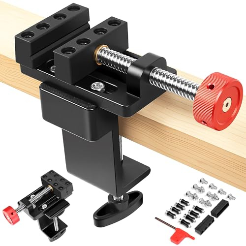 ArtyMaster Mini Drill Press Vise with Rubber Soft Jaws, 0-2.48 Clamping Range Mini Vice Clamp for Crafts, Jewelry Making, Modeling and Repairs, Precision Aluminum Small Vise for Small Projects