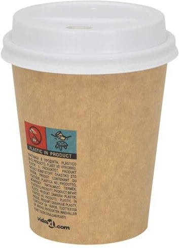 Juroupi Paper Coffee Cup Lids Ø80 mm 8oz 1000 pcs White Plastic-4102803