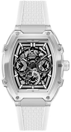 ICE-WATCH - Ice boliday Clear White SKEL Plastic - Montre Blanche pour Homme avec Bracelet en Silicone - 024289 (Medium)