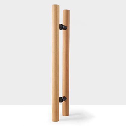 KHLMSRXJ Türgriff aus Holz, Schiebetürgriff zum Drücken/Ziehen, zweiseitiger Türgriff für Scheuneneingänge und Badezimmer, für Glastüren innen/außen, Duschtüren, Vordertüren (Größe: 40 cm/1
