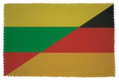 U24 Brillenputztuch Litauen-Deutschland Fahne Flagge Glasreinigungstuch Microfasertuch