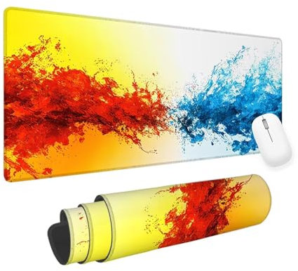 Blu Tappetino Mouse xxl 1200x600x3mm Tappetino per Mouse da Gioco, Rosso Mouse Pad Esteso, Bordi Cuciti anti-Sfilacciatura, Pad per Tastiera Lavabile, Adatto per Ufficio e Casa, Regalo Donna yv-717