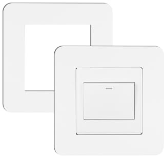 JJWNMLL 2 placas de cubierta para interruptor de luz, envolvente de interruptor de luz individual de 3.38 pulgadas | Cubierta de interruptor de luz blanca, cubierta adhesiva para interruptor, para decoración de interruptor de pared del hogar
