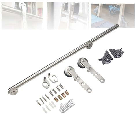 GCGC Schiebeleiter for Bibliotheken, Hardware-Kit Mit Runden Schienen Und Rädern, for Bücherregale, Lagerhäuser,Schränke, Studios Und Schulen (ohne Leiter)(12ft/366cm)