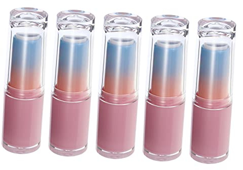 TOGEVAL 5 Stücke Gradient Lippenstift Rohre Leere Lippenbalsam Container Selbstgemacht Transparent Klein Und Praktisch Für Unterwegs Nachfüllbar