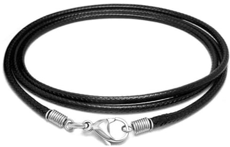 AOOOWER Cordoncino in pelle con chiusura a moschettone, corda intrecciata per la creazione di gioielli fai da te