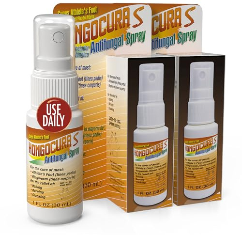HONGOCURA Antifungal Spray for Athletes Foot Treatment – Relieves Itching, Burning & Redness, Fast-Drying Formula for Jock Itch & Ringworm – Easy Application for Hard-to-Reach Areas – 2 Fl Oz | 2-Pack