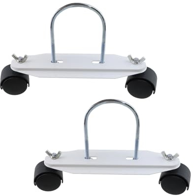 Mewutal 2pcs Mobile Pulley Holders Metal Mobile Pulley Brackets Electric Heater Caster Frame Base with 360° Swivel Wheels for Oil Filled Radiator (Black Wheel)