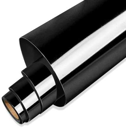 IModeur 30,5 x 900 cm PET-Träger Vinylfolie Plotter Schwarz Glänzende - Plotterfolie Vinyl Rolle für Silhouette Cameo, die meisten Schneidemaschine