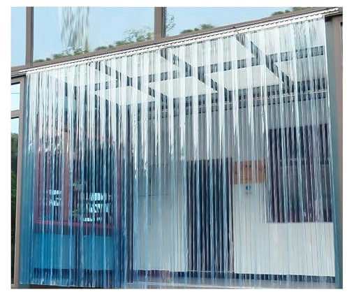 Plastremsdörrgardinsats, vinterkylgardiner for inträde i PVC-frysdörrgardin, for lager, garage och industri, slät isolering, orkanjalusier, grindar(240x260cm/94.49x102.3in)
