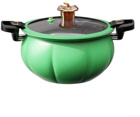 Feeshoppher Cocotte sans pression avec technologie de pression, pot à soupe et ragoût en forme de citrouille, pour cuisine à la maison, répartition homogène de la chaleur, rétention des nutriments