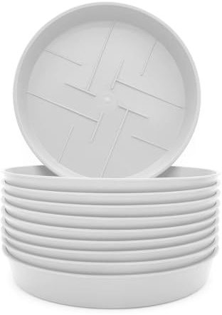 Plastard 10er Set Blumentopf-Untersetzer Ø 35 cm Rund Kunststoff Weiß | UV-, witterungs- und frostbeständig,ideal für innen & außen,Weiß