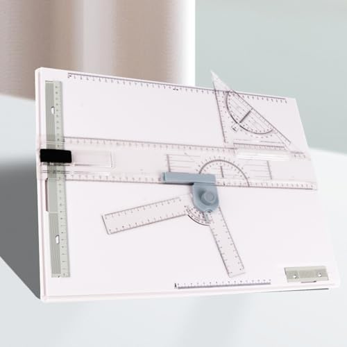 Tragbares Zeichenbrett, verstellbarer Zeichentisch mit klarem Lineal und Parallelbewegung, ideal für Studenten, Ingenieure, Künstler und Architekten