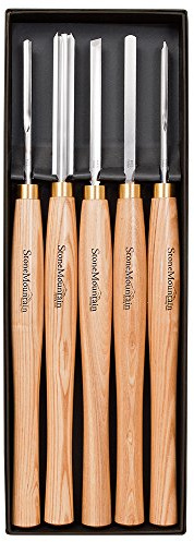 HSS 5 Piece HSS Wood Lathe Chisel Set By Stone Mountain Turning Tools SM7083
