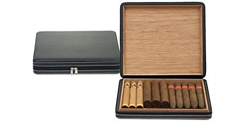 HUMIDOR UMIDIFICATORE DA VIAGGIO IN SIMILPELLE NERO CON ZIPP LUBINSKI