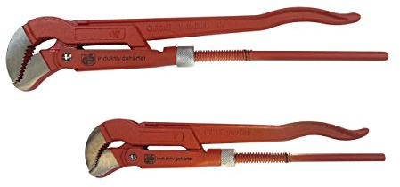 Rohrzangenset mit S-Maul, 2-tlg., 1 und 1,5 Zoll, Eckrohrzangen, Chrom Vanadium