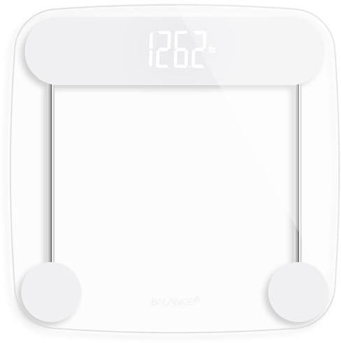 Greater Goods Digital Weight Bathroom Scale, Shine-Through Display, Accurate Glass Scale, Non-Slip and Scratch Resistant, Body Weight (Clear)
