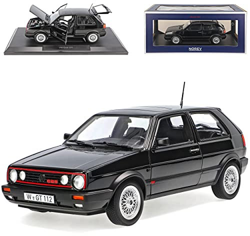 Norev Volkwagen Golf II GTI G60 Schwarz 1983-1992 1/18 Modell Auto mit individiuellem Wunschkennzeichen