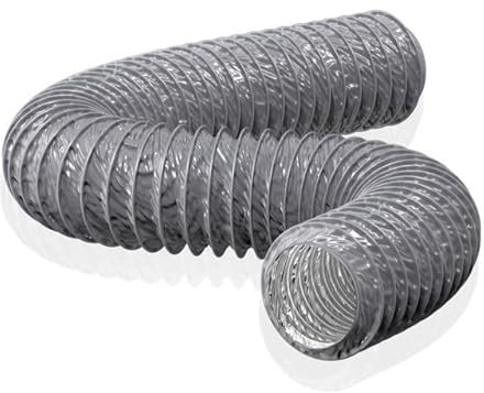 HG Power 100mm Abluftschlauch, 5m Flexibel PVC Alurohr Lüftungsschlauch Schallgedämmter Alu Flex-Schlauch Abluftrohr für Wachstumszelt Trockner Mobile Klimaanlage Abluftventilator, Grau