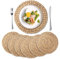 6 Pack, Round Woven Placemats, 35 cm Natural Water Hyacinth Placemats, Braided Straw Table Mats