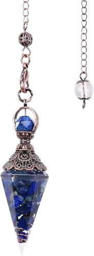 TOFBS Péndulo Cónico Multicolor Chakra Cuarzo Natural Radiestesia Adivinación Cristal Terapéutico Meditación Equilibrio Energético