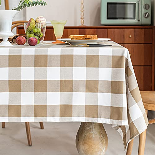 KYRZD Tovaglia 100x120cm Tovaglie a quadretti in cotone e lino, tovaglia da tavolino tovaglia da giardino, tovaglia da cucina riutilizzabile e lavabile per tavolo da pranzo