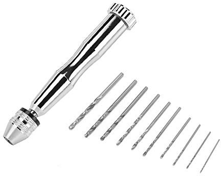 Ensemble de perceuses à main, mini-ensemble d'outils portables de 0,8 à 3,0 mm, petite perceuse à main et 10 mèches