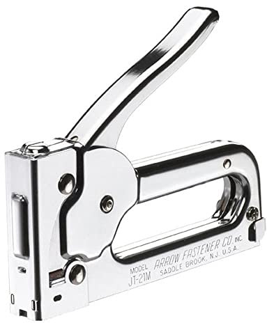 Dunnet Tools Heavy Duty Staple Gun with Adjustable Power Control, Lockable Handle Stapler for Wood, Wall, Carpet, Fabric with 6.35mm & 7.95mm Staples, Quick Jam Release