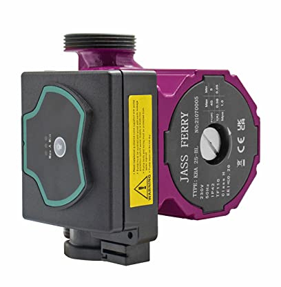 JASSFERRY A-Rated Hot Water Central Heating Pump Automatic Heat Circulation System 25-6/130 Pump Direct Replacement 15/50-60, Red